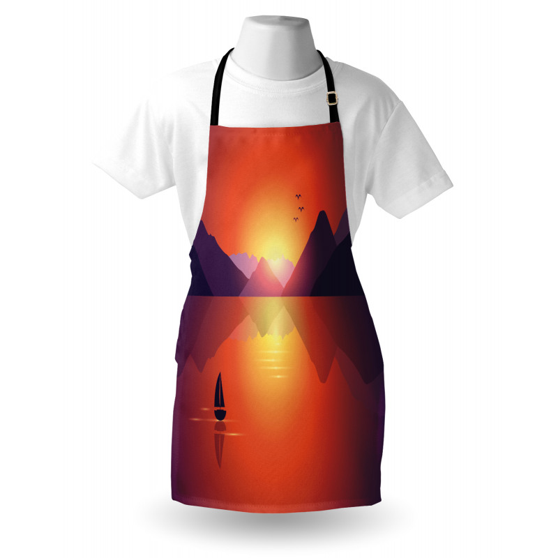 Lonely Sailboat at Sunset Apron