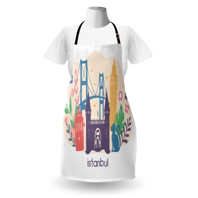 Floral Istanbul Landmarks Apron