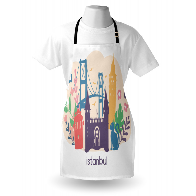 Floral Istanbul Landmarks Apron