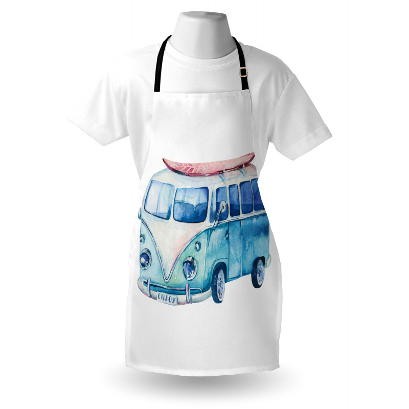 Watercolor Happy Surf Van Apron