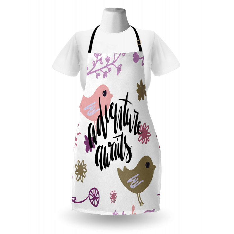 Sketch Floral Text Apron