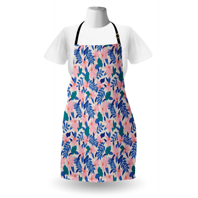 Soft Exotic Flower Leaves Apron