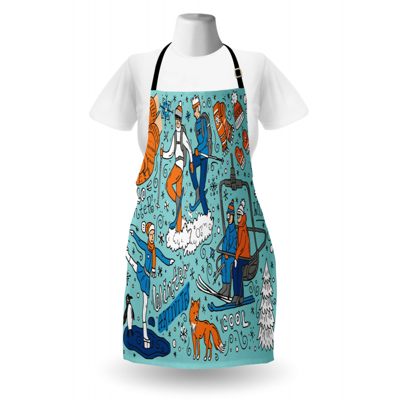 People Winter Activities Apron