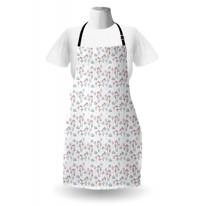 Cloud Balloon Unicorn Party Apron