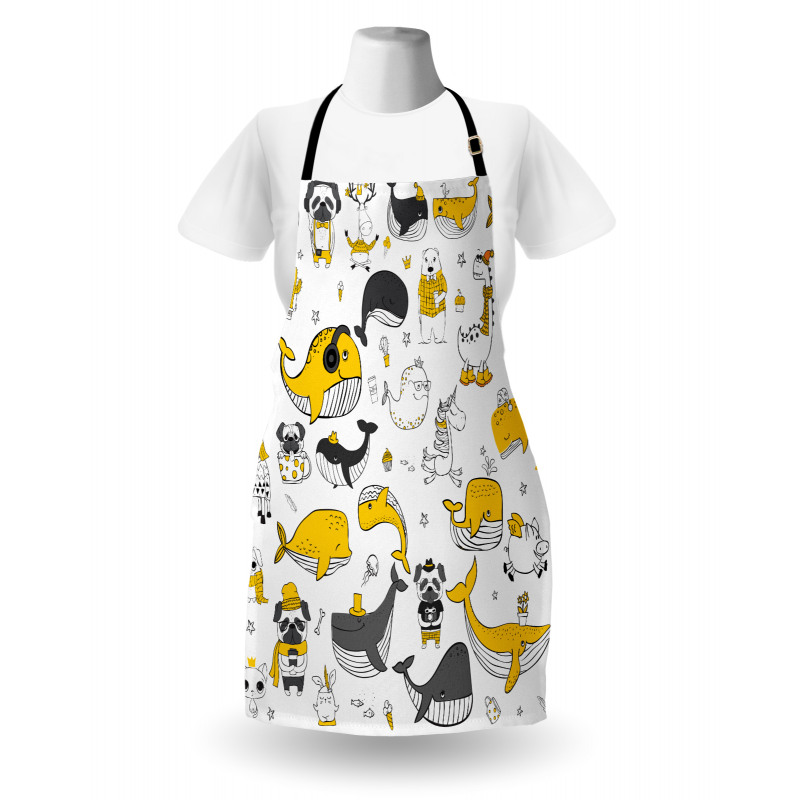 Childish Funny Animals Apron