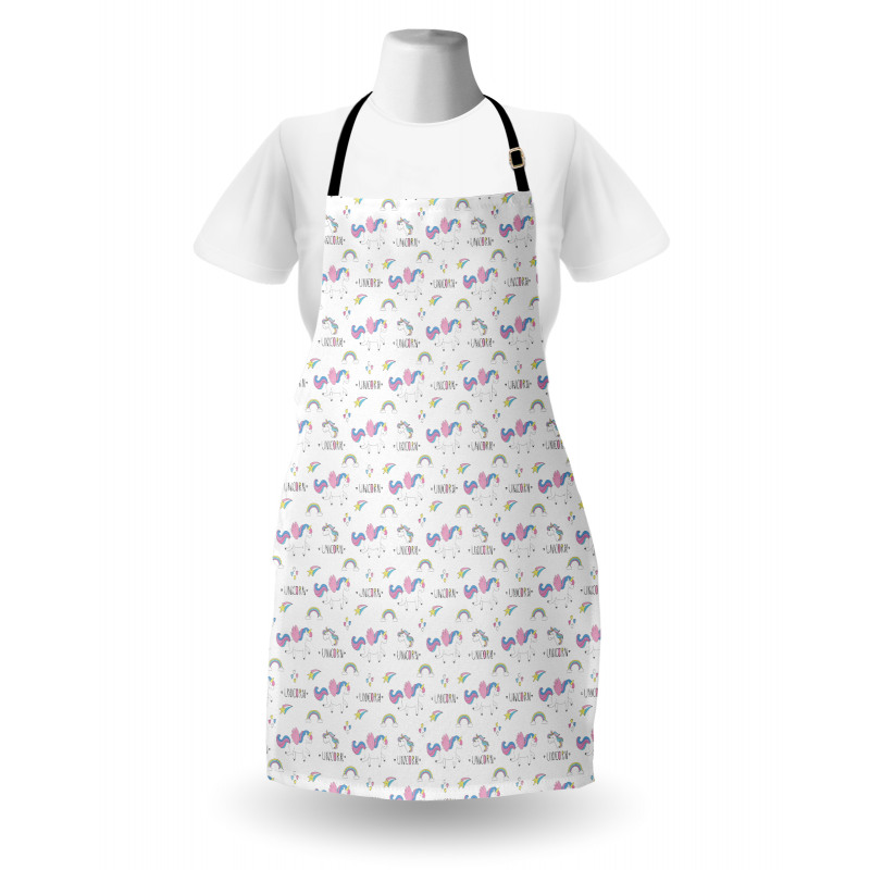 Unicorn Party Rainbow Stars Apron