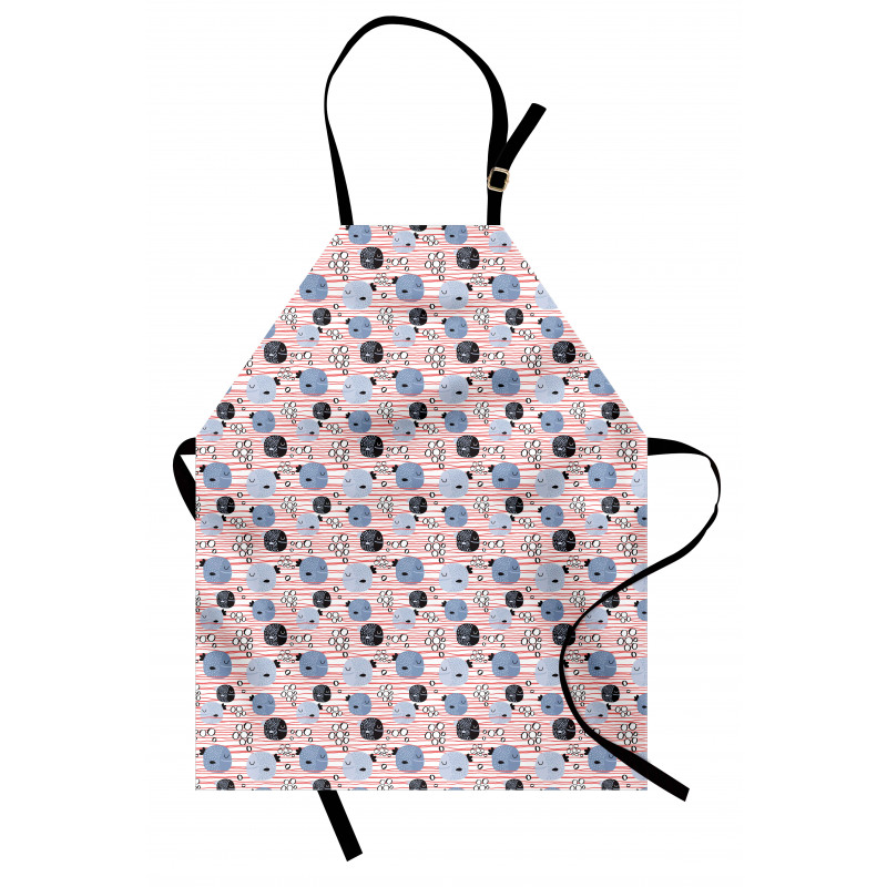 Fish and Bubbles on Stripes Apron