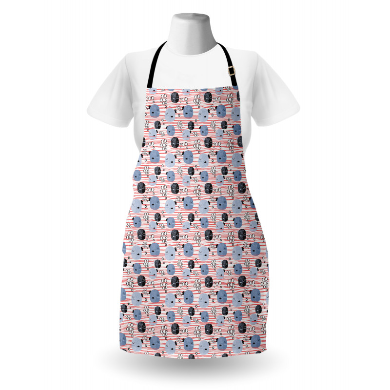 Fish and Bubbles on Stripes Apron