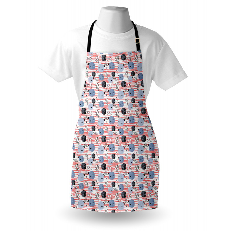 Fish and Bubbles on Stripes Apron