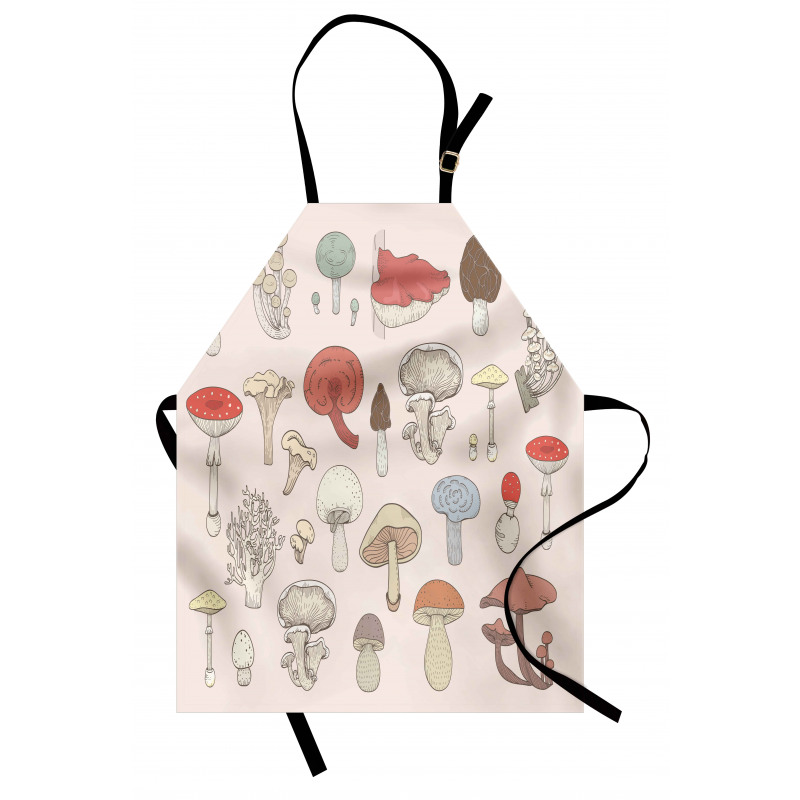 Pastel Various Mushrooms Apron