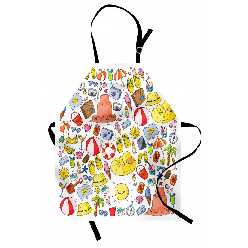 Vivid Summer Vacation Items Apron