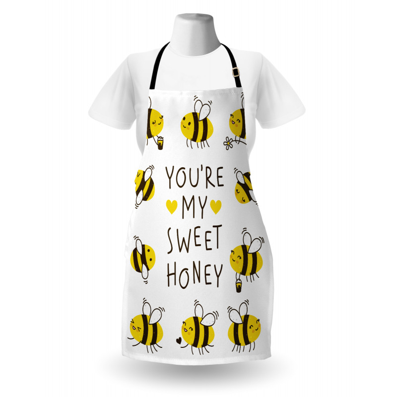 Love Text and Happy Bees Apron