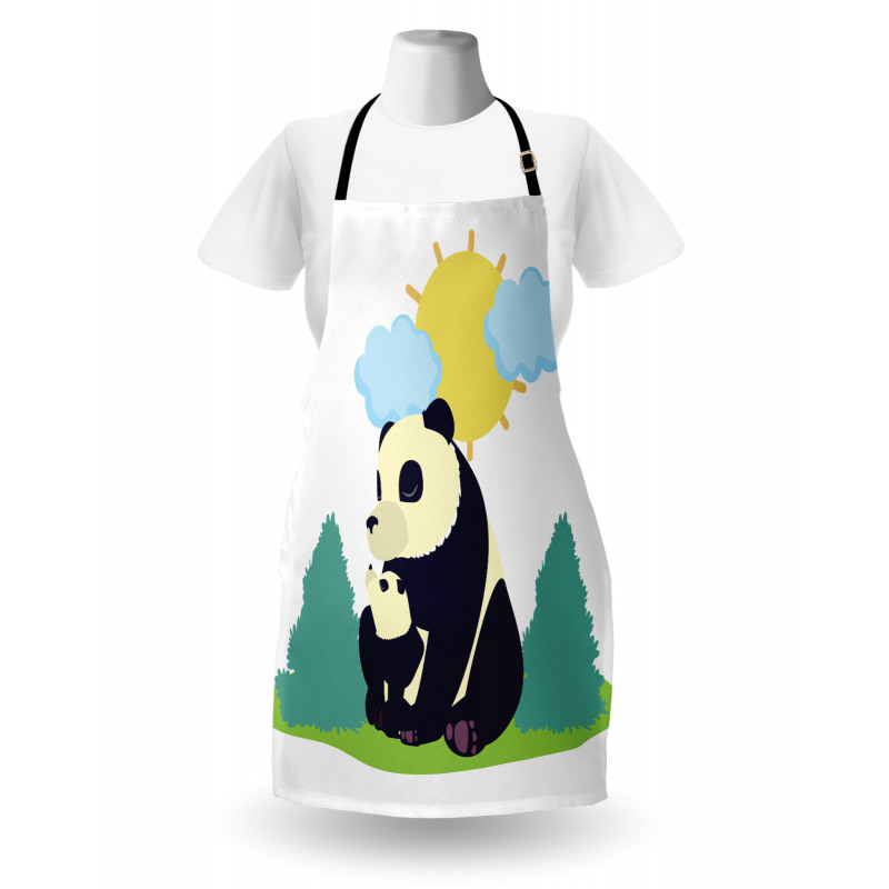 Mammal and His Baby Outdoors Apron