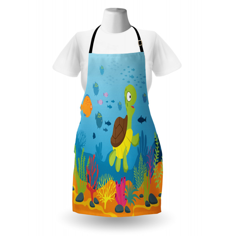 Funny Turtle Fish Types Apron