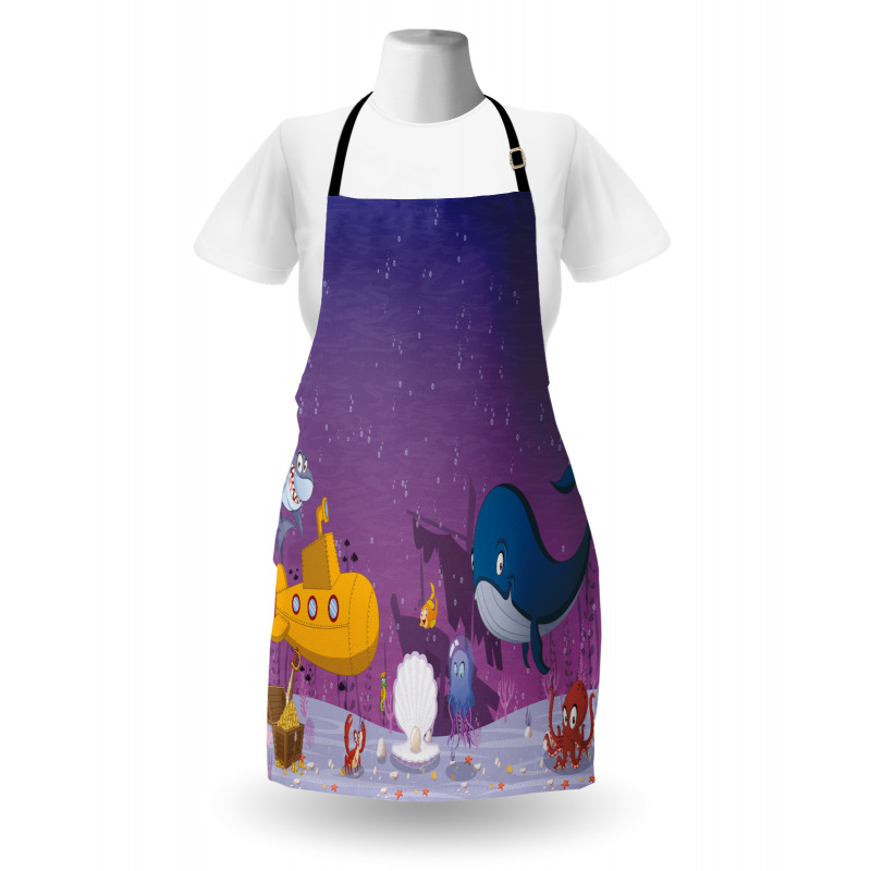 Oceanic Creatures Coral Apron