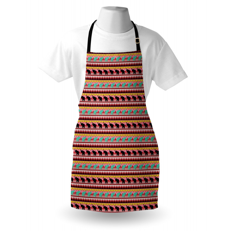 Zigzags Animal Silhouettes Apron