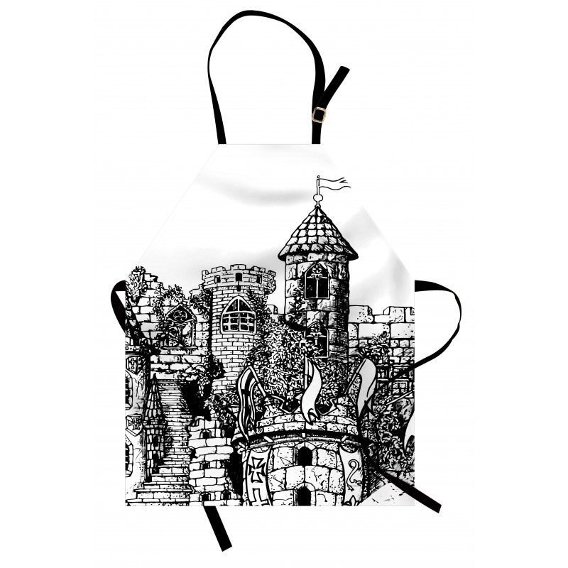 Medieval Fortress Sketch Apron