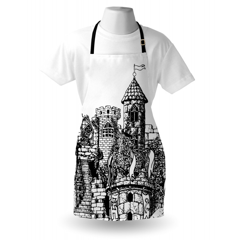 Medieval Fortress Sketch Apron