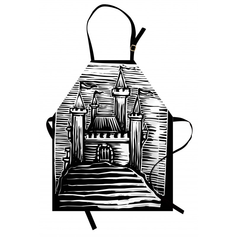 Woodcut Medieval Fortress Apron