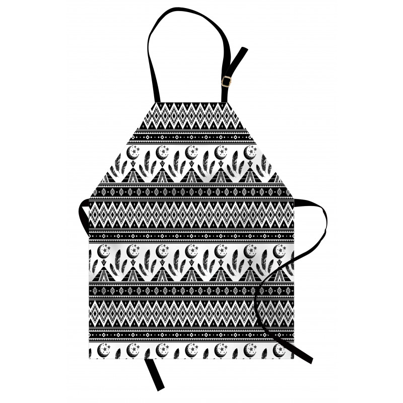 Trippy Moon Feather Pattern Apron