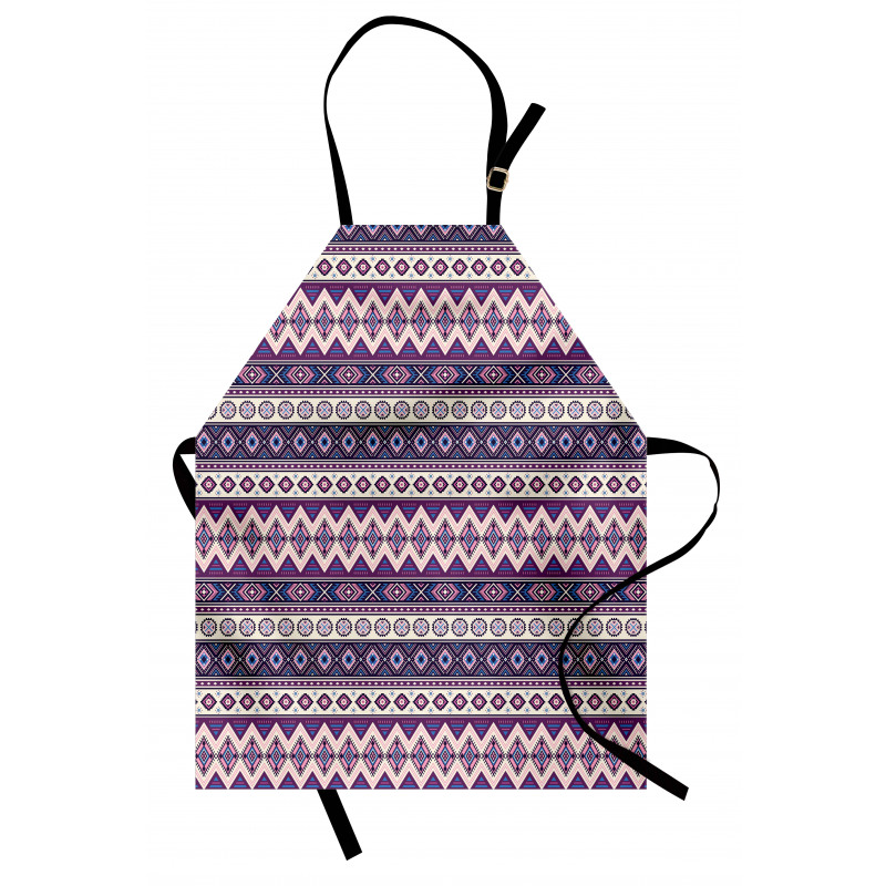 Purple Art Tribal Triangles Apron