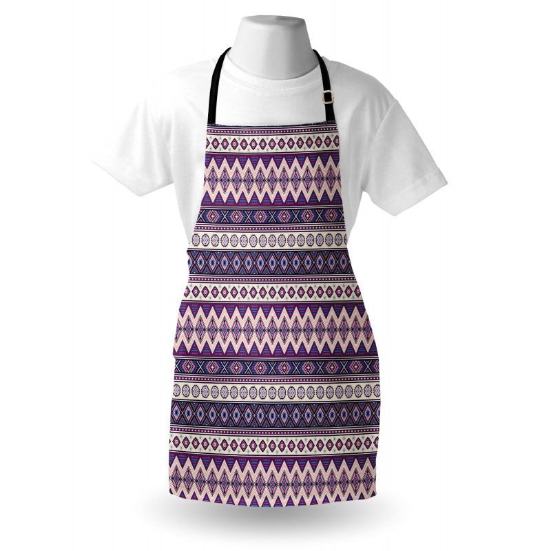 Purple Art Tribal Triangles Apron