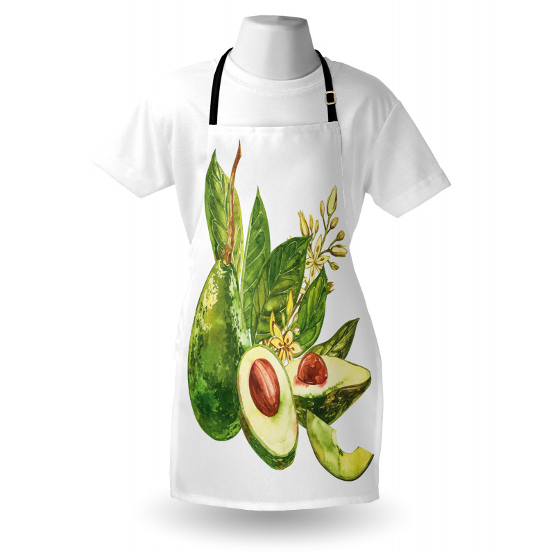 Watercolor Style and Leafy Apron