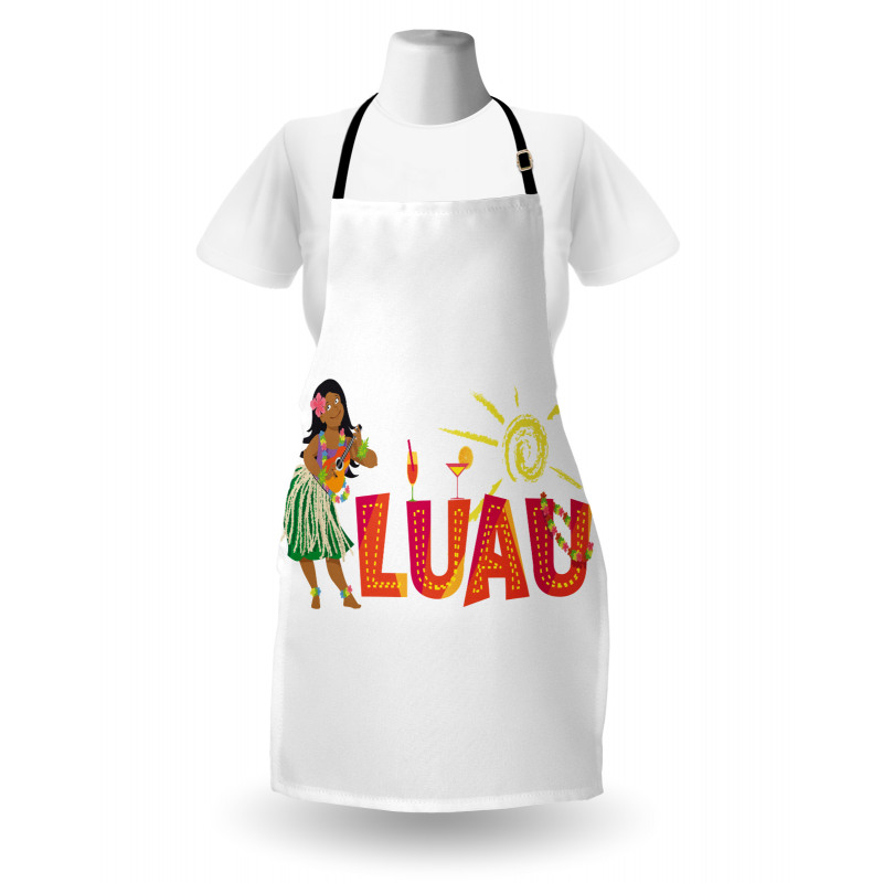 Hula Dancer with a Ukulele Apron