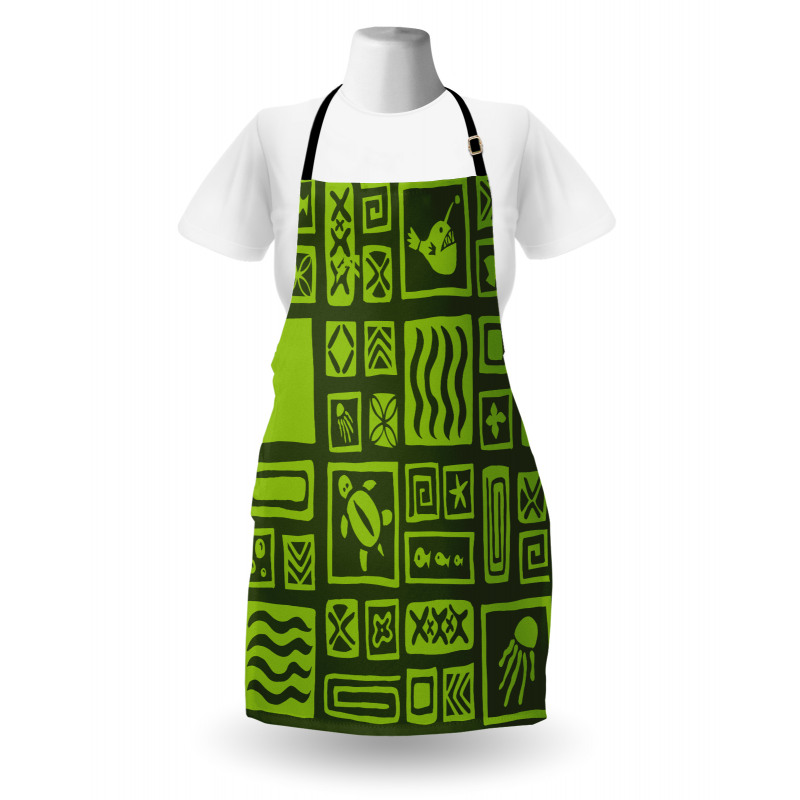 Tiki Pattern Aloha Doodling Apron