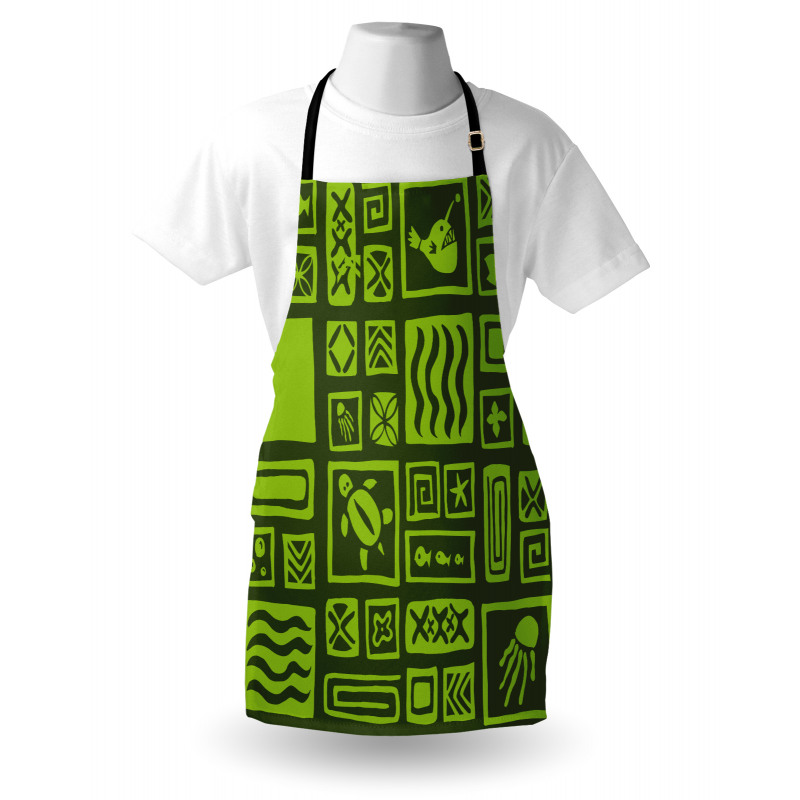 Tiki Pattern Aloha Doodling Apron