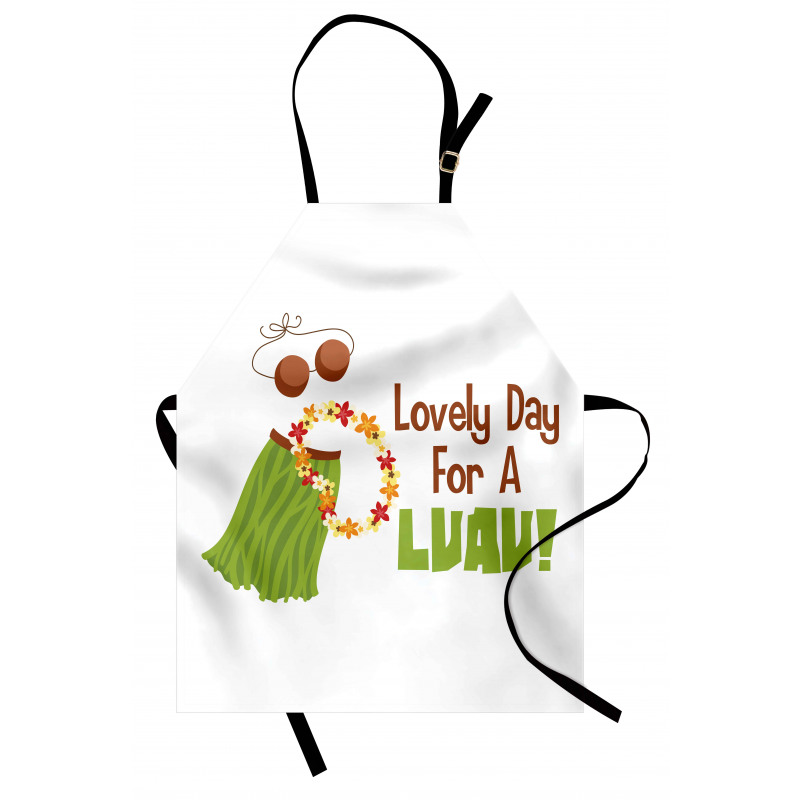 Day for a Luau Wording Ethnic Apron