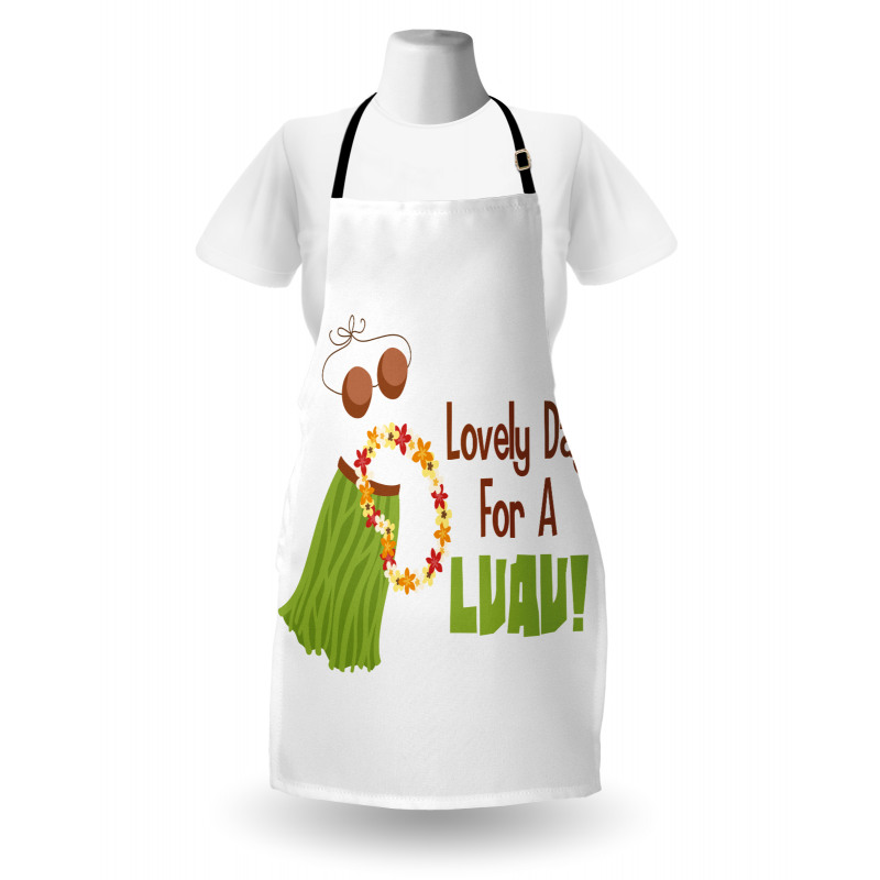 Day for a Luau Wording Ethnic Apron