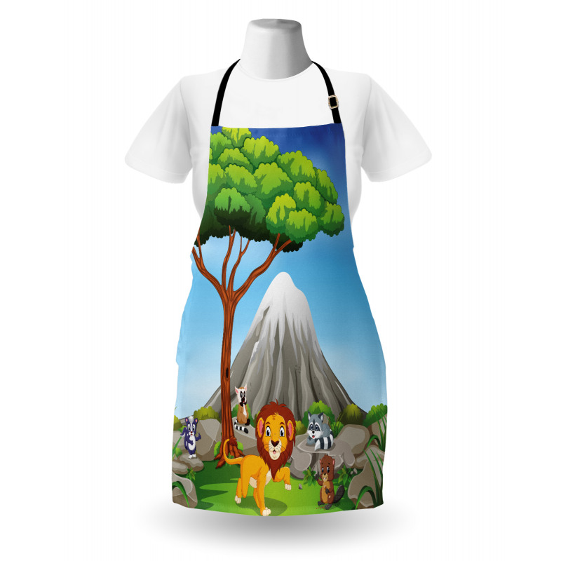 Animals Volcano Apron