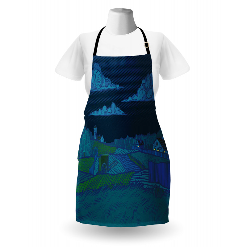 Night Countryside Art Apron