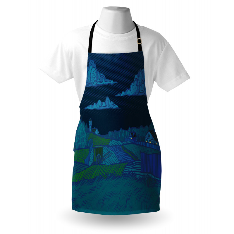 Night Countryside Art Apron