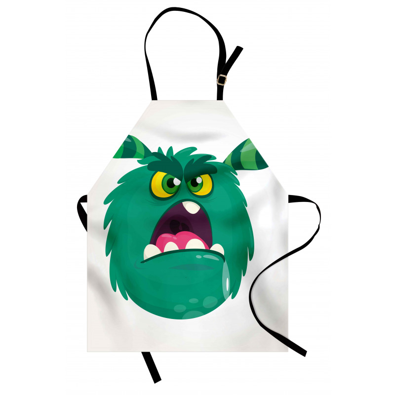 Fluffy Angry Monster Cartoon Apron