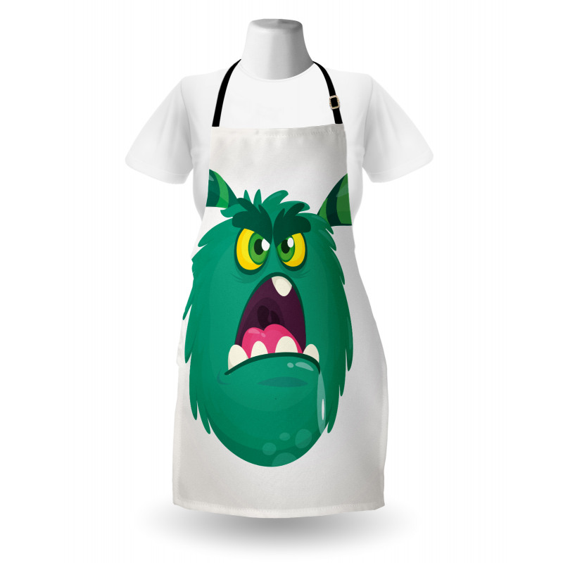 Fluffy Angry Monster Cartoon Apron