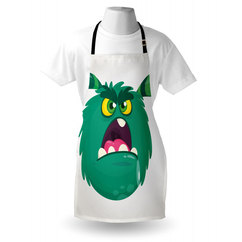 Fluffy Angry Monster Cartoon Apron