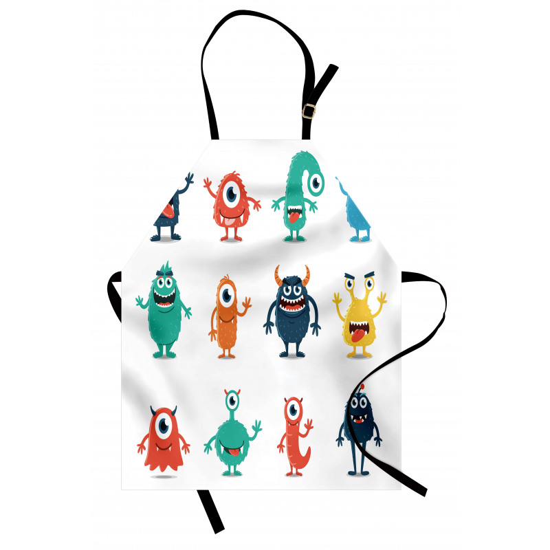 Colorful Monster Graphic Art Apron