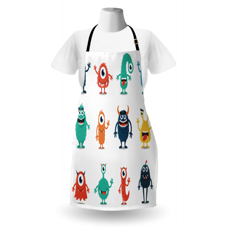 Colorful Monster Graphic Art Apron