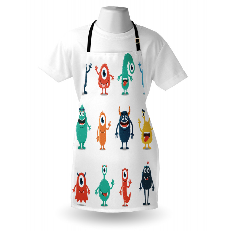 Colorful Monster Graphic Art Apron