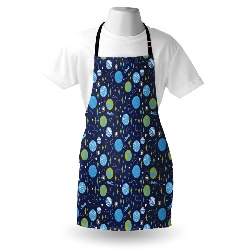 Hand Drawn Flying Elements Apron