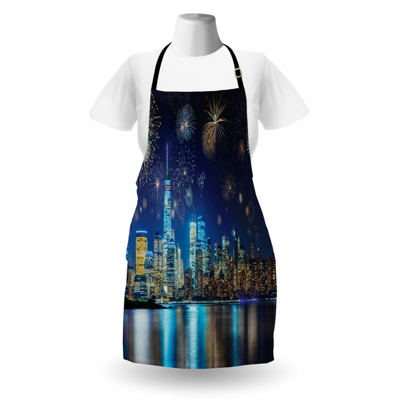 New Year Night Fireworks Apron