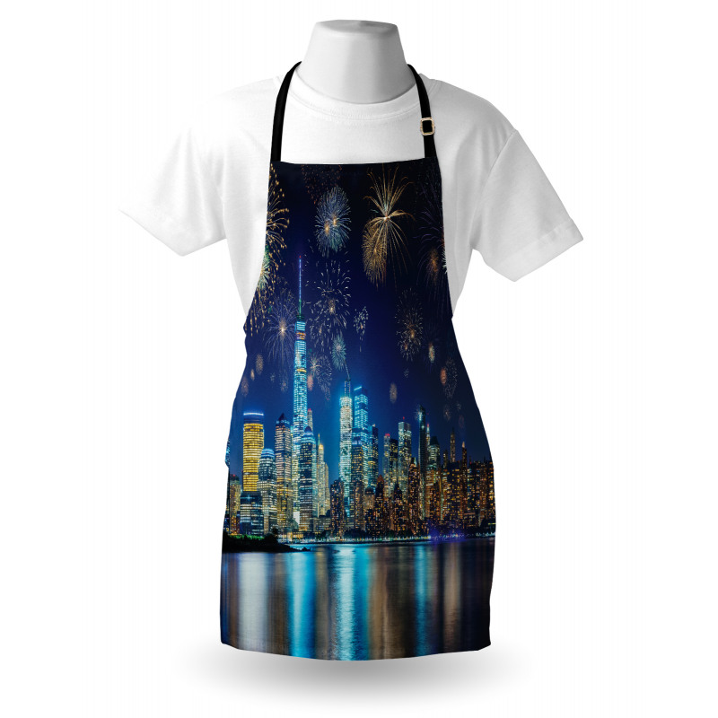 New Year Night Fireworks Apron