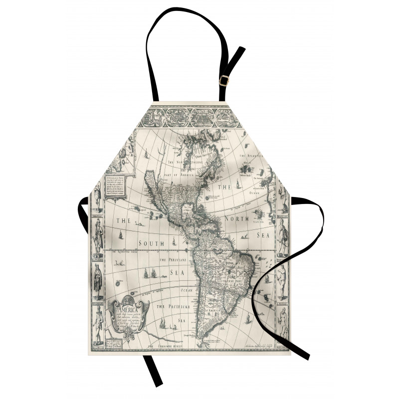 Retro Old America Map Apron