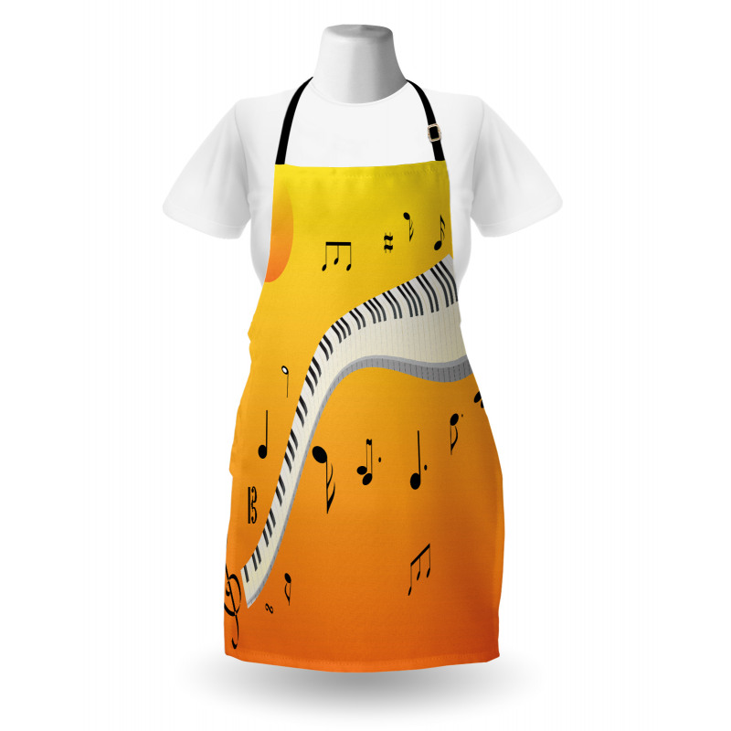 Joyous Sunset Piano Keys Apron