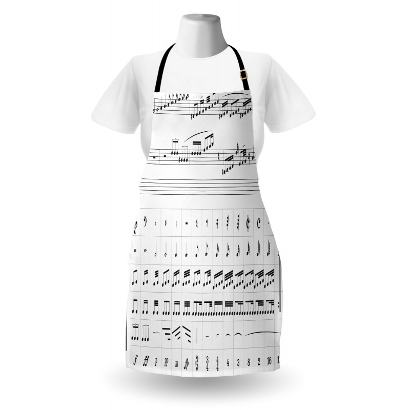 Detailed Musical Motifs Apron