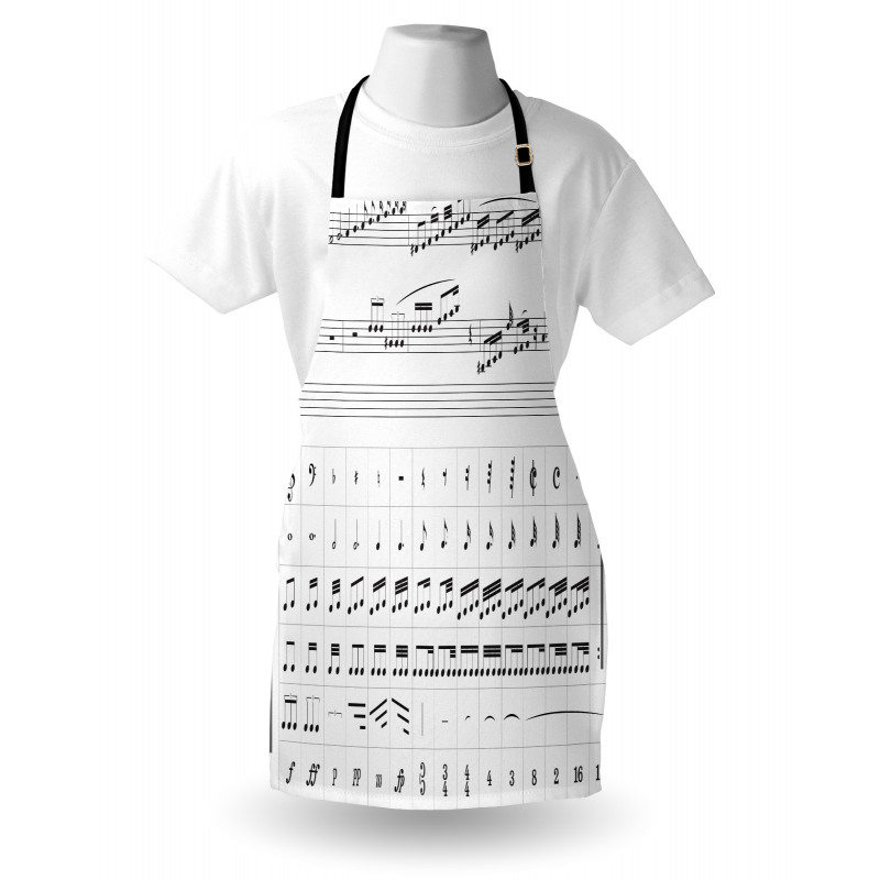 Detailed Musical Motifs Apron