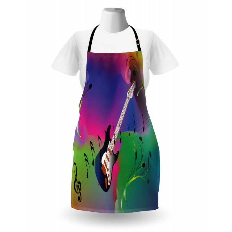 Guitar on Colorful Back Apron