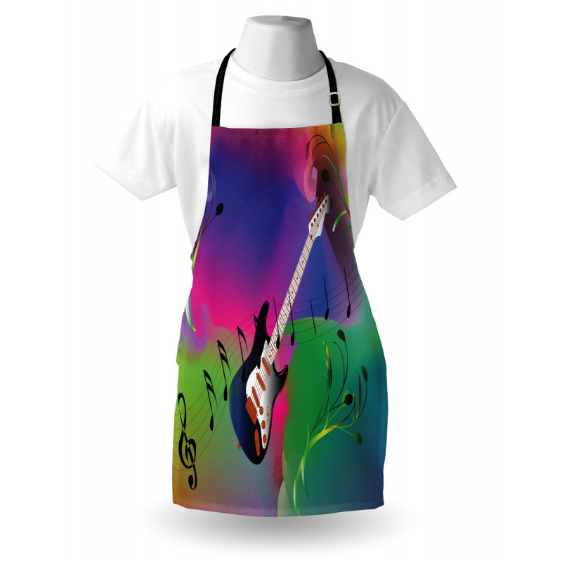 Guitar on Colorful Back Apron